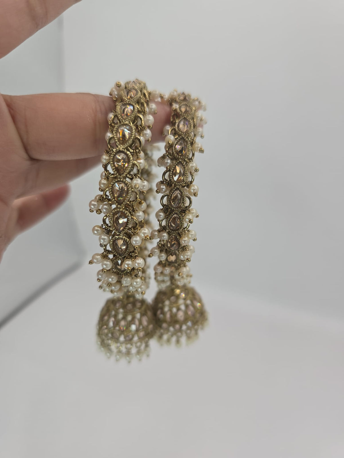 polki (reverse ad) jhumka bangles set of 2