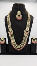 shocking pink long mala set