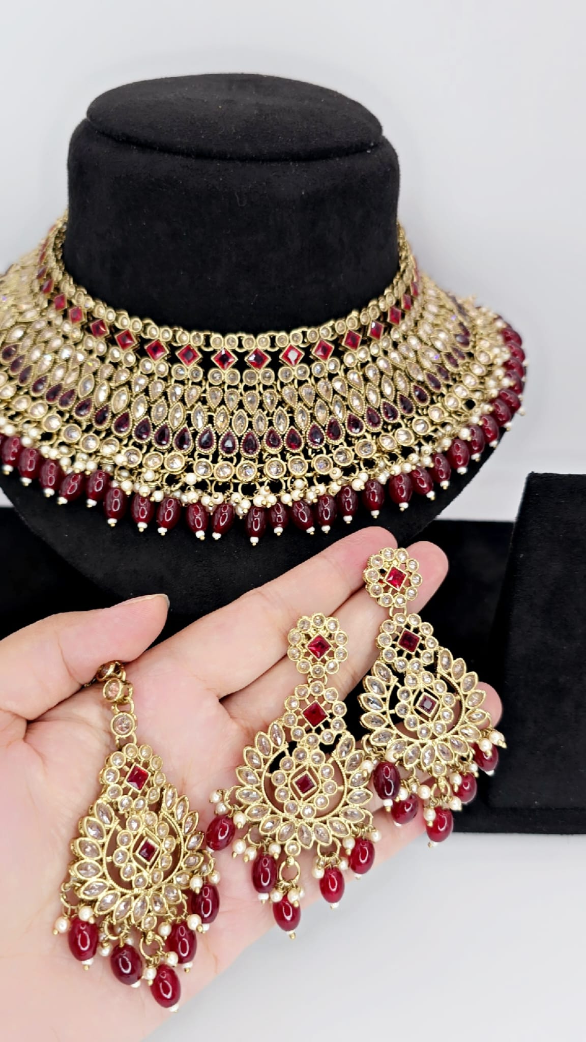 mehroon bridal set