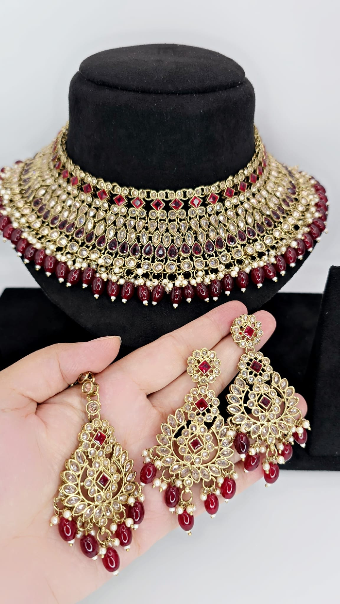 mehroon bridal set