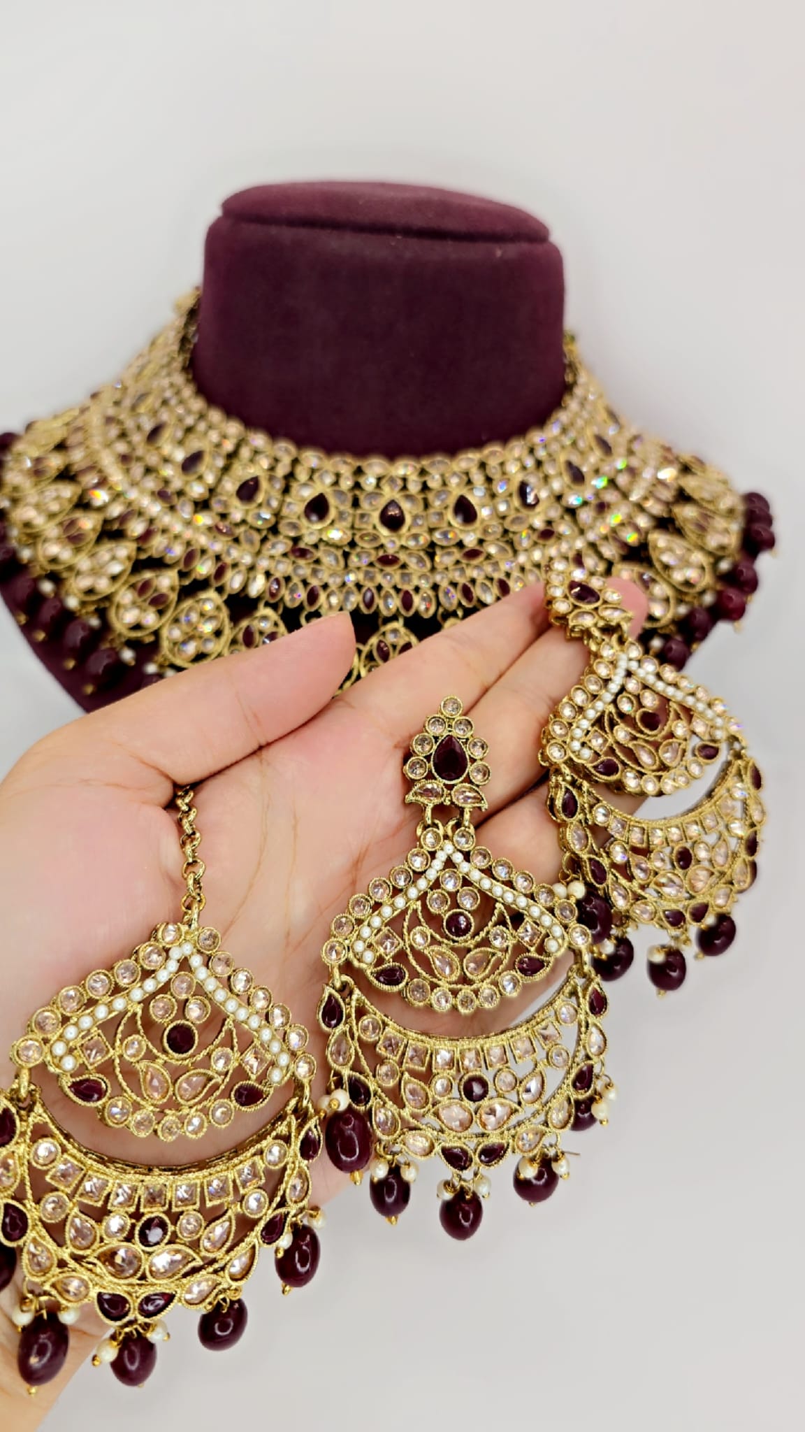 plum bridal set
