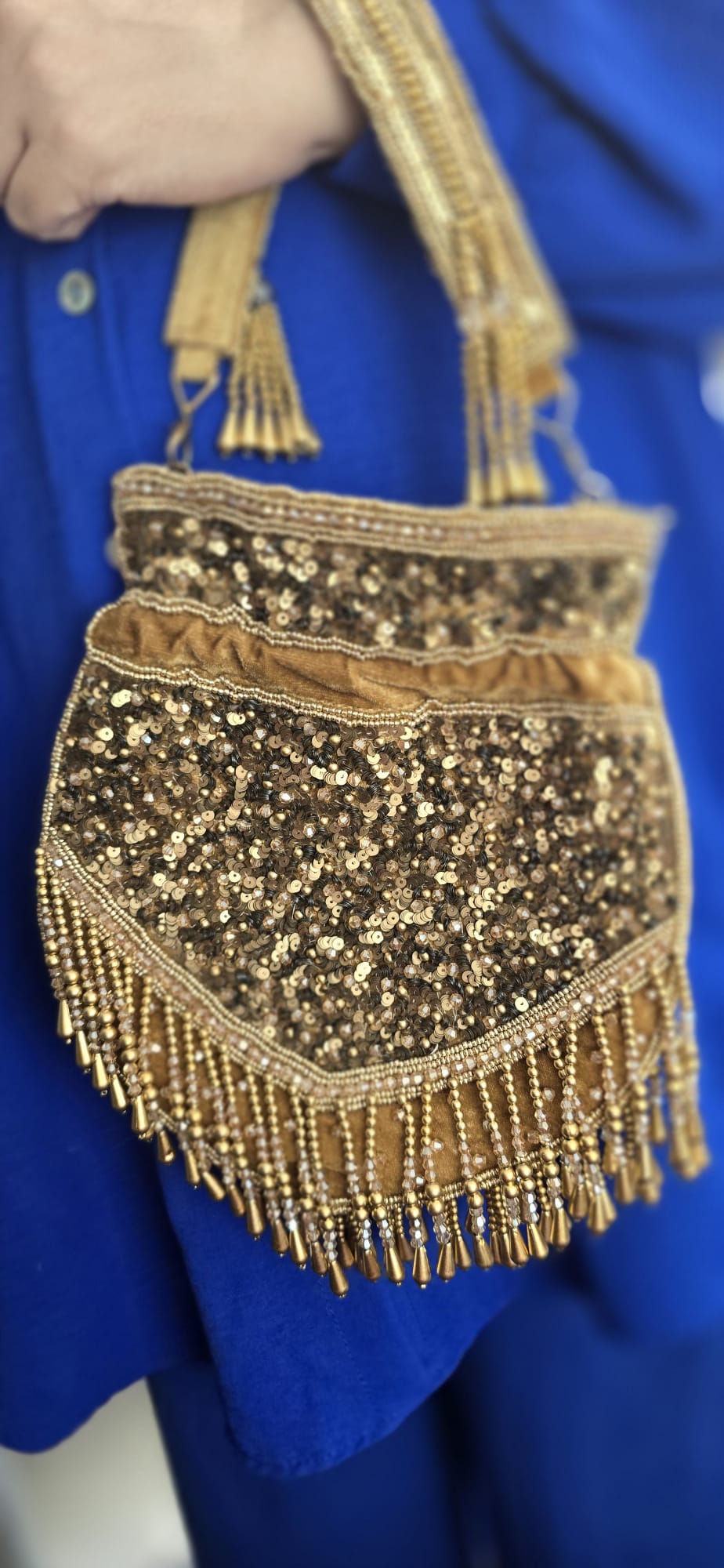 copper moti potli bag