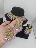 stunning lilac polki set