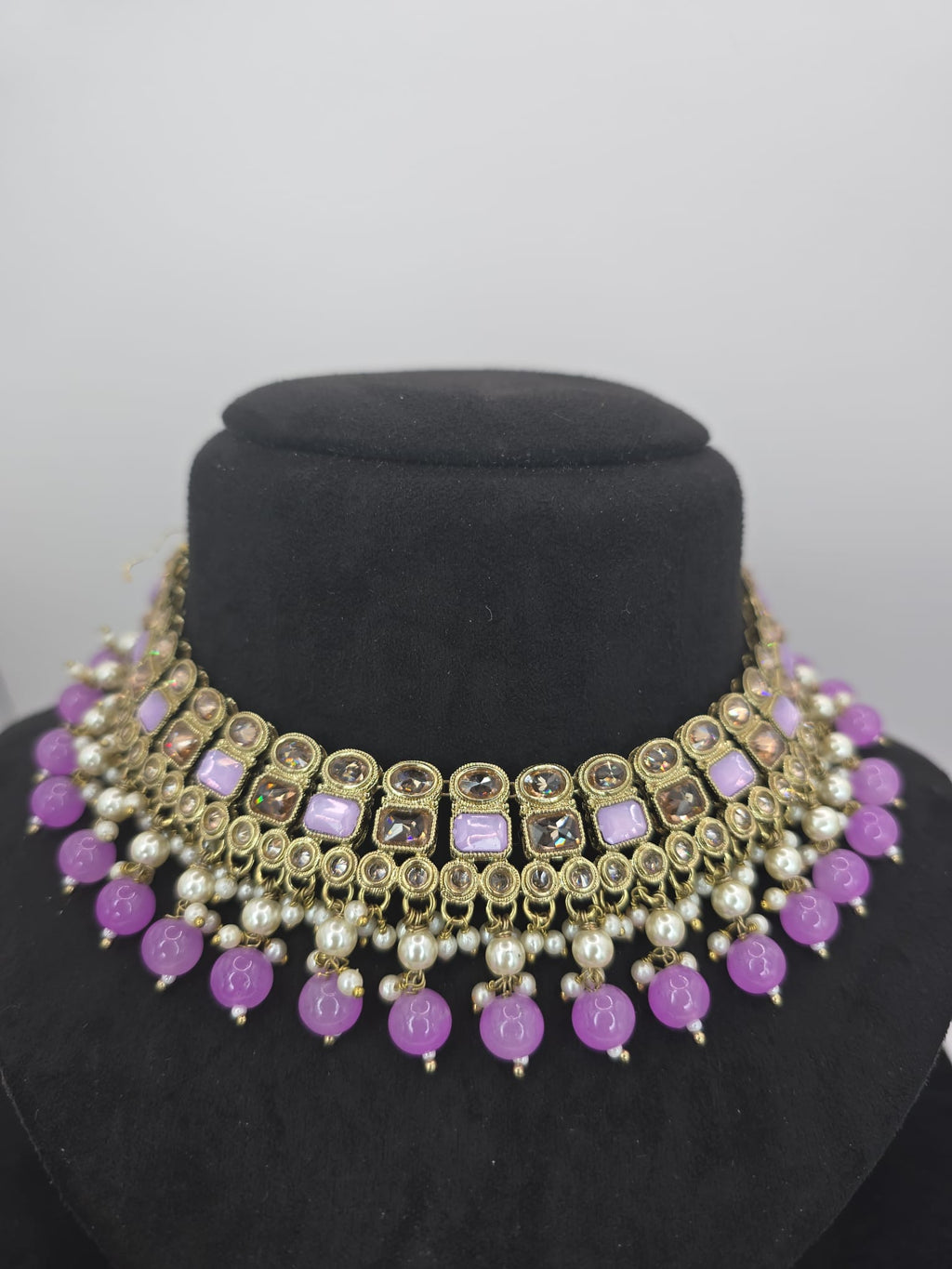 stunning lilac polki set