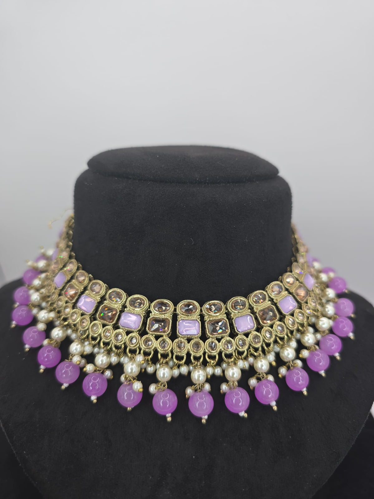 stunning lilac polki set