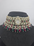 hot pink and green AD chocker set