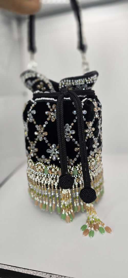 black multi potli bag