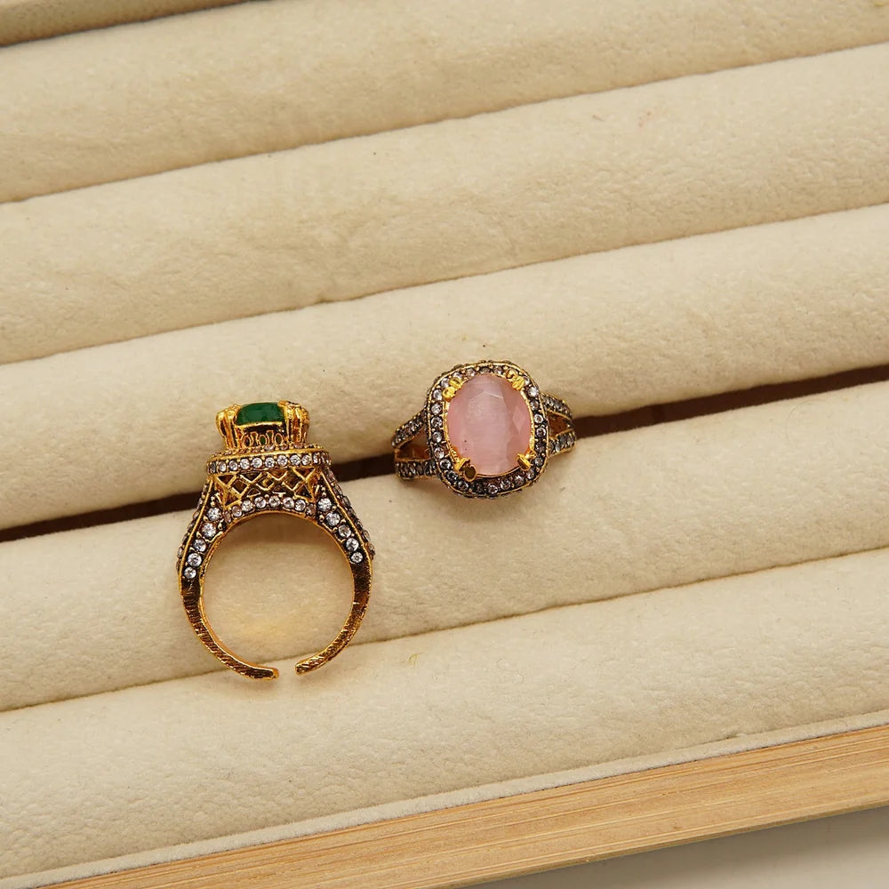 zircone antique adjustable ring