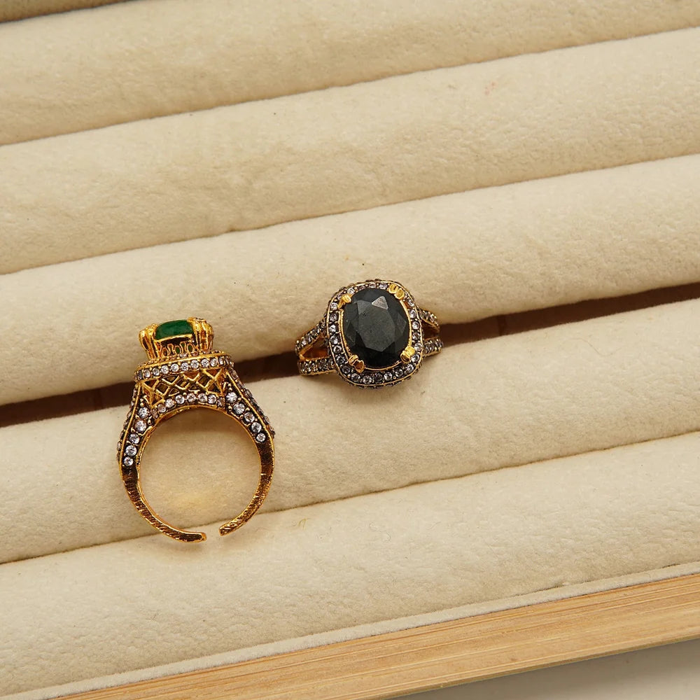 zircone antique adjustable ring
