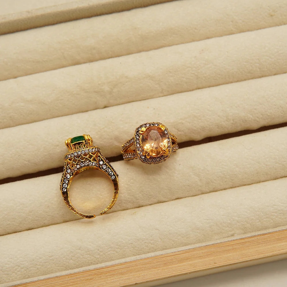 zircone antique adjustable ring