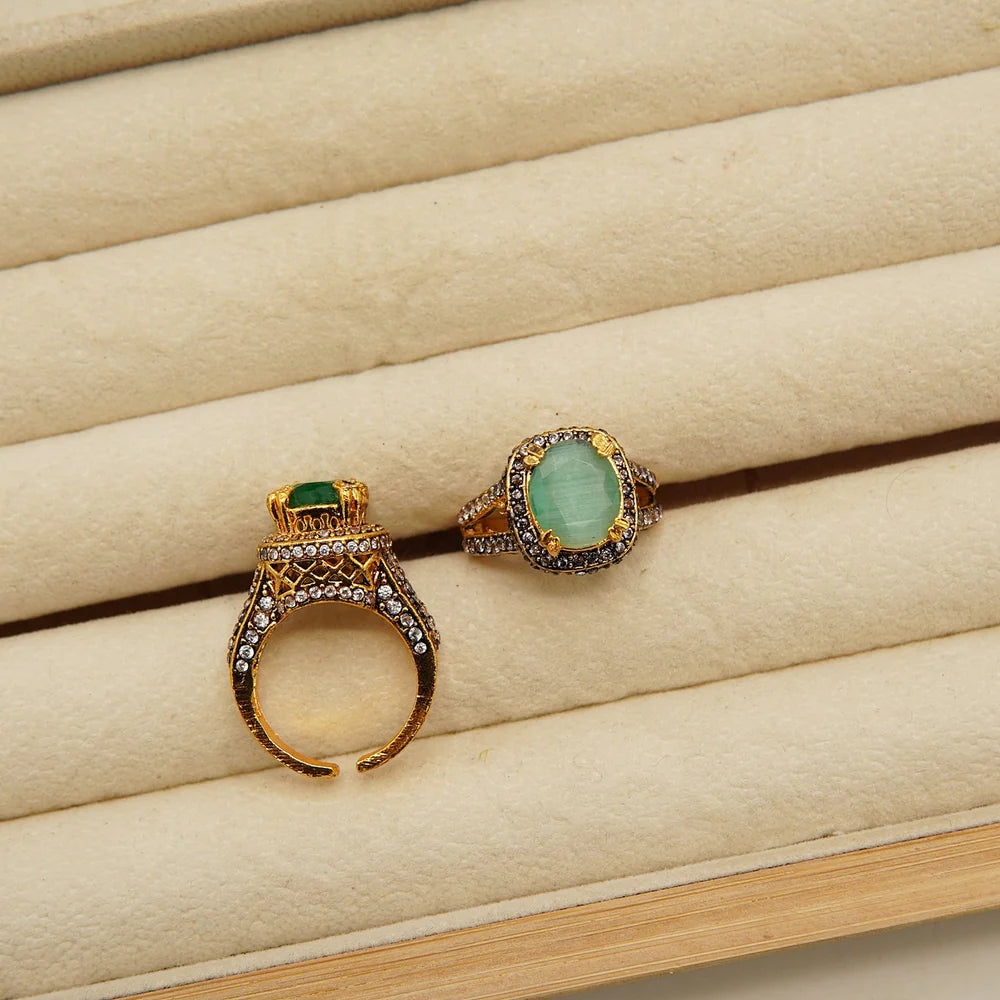 zircone antique adjustable ring