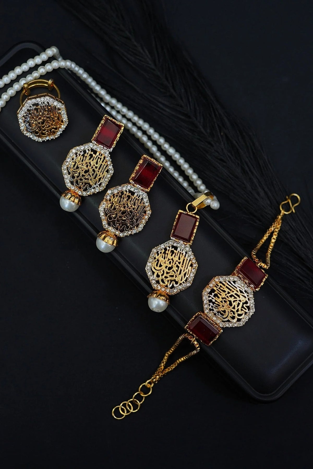 kalma pendant mala set with bracelet