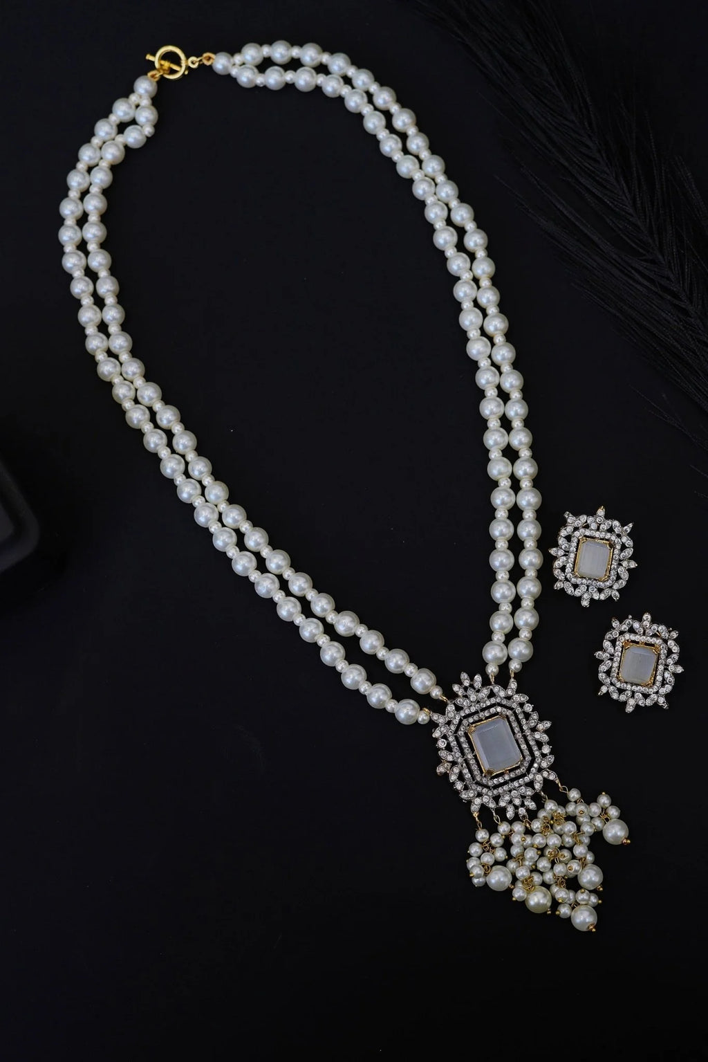 double layer AD pearl mala with high quality studs