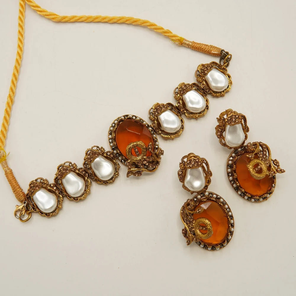 MOP big stone doublet choker set