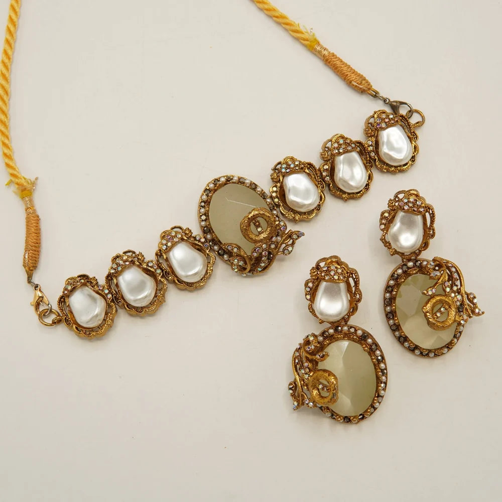 MOP big stone doublet choker set