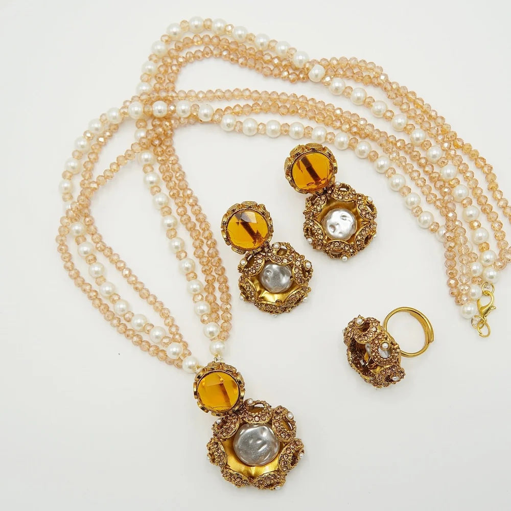 MOP doublet pendant set (does NOT include ring)