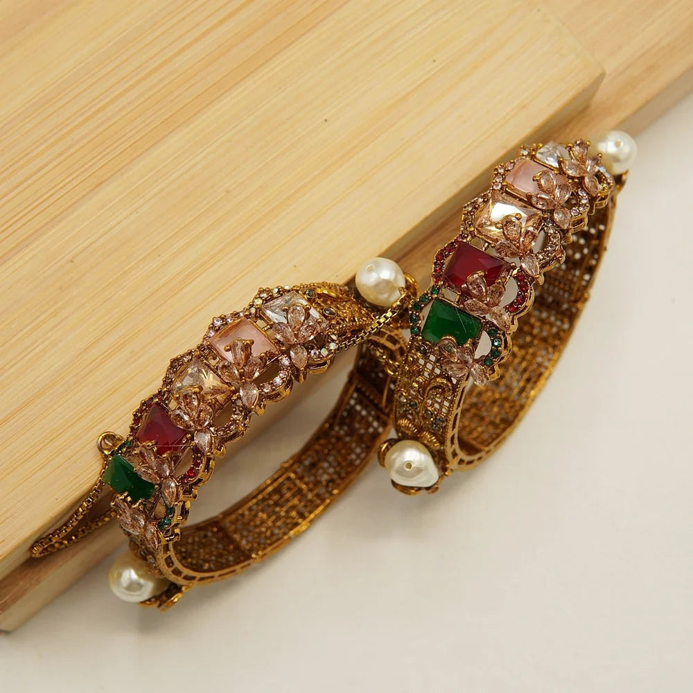 turkish zircon antique MOP bangles