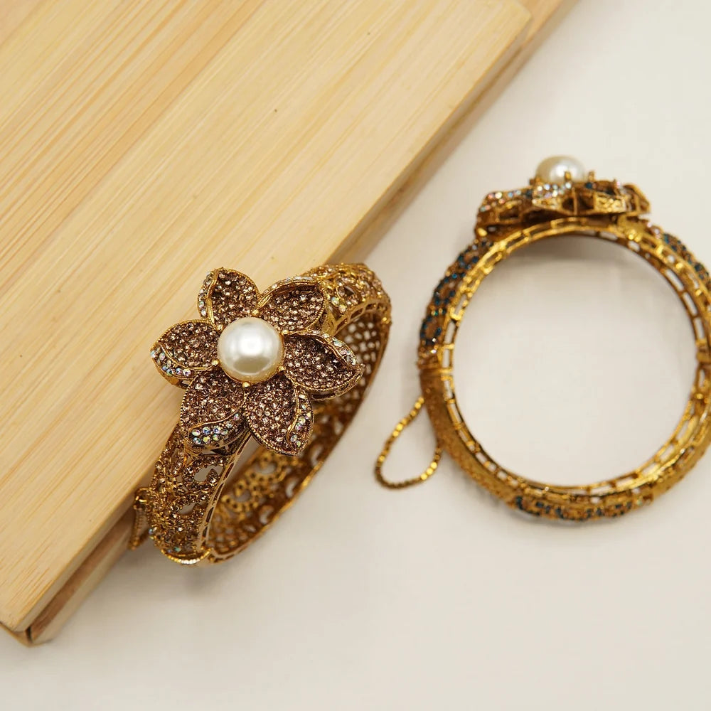turkish flower pearl antique bracelet