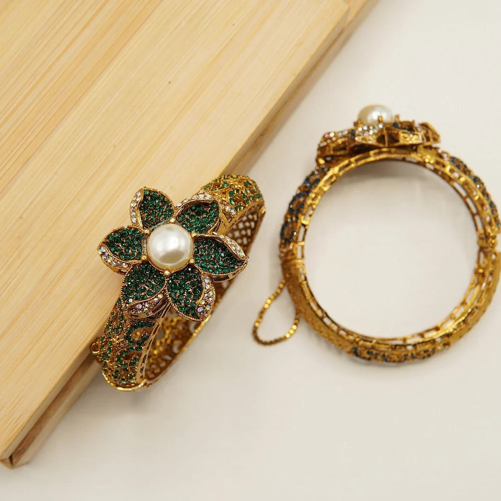 turkish flower pearl antique bracelet