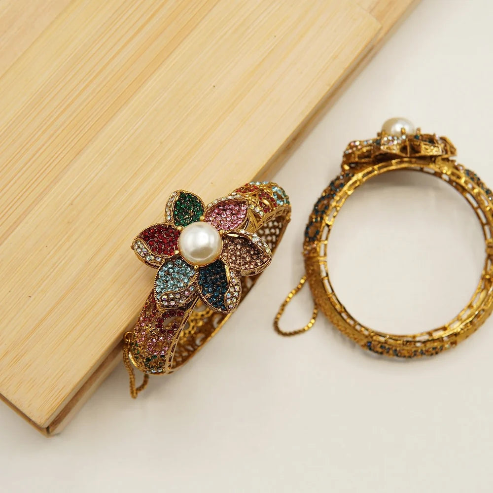 turkish flower pearl antique bracelet