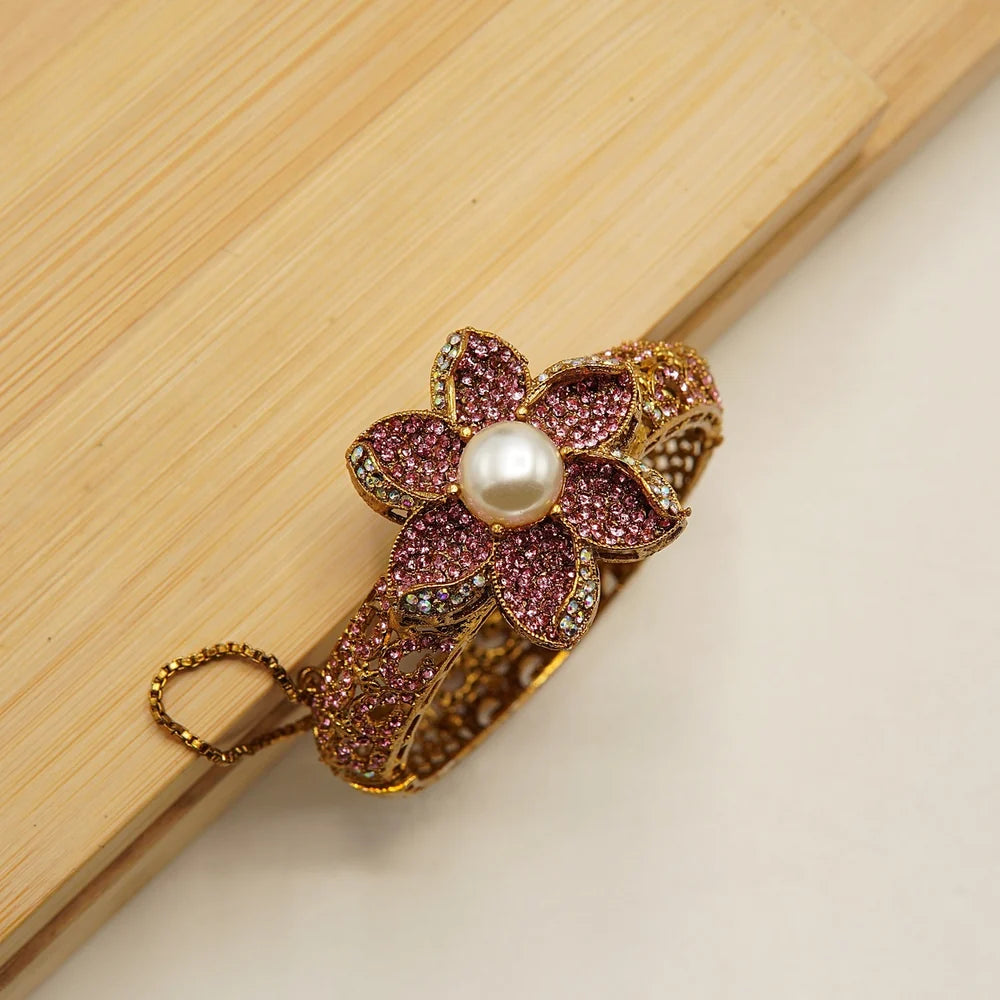 turkish flower pearl antique bracelet