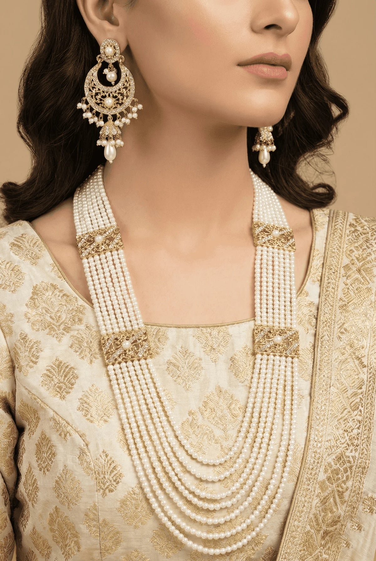 7 layers traditional pearl mala set