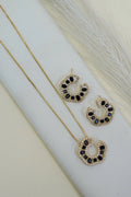 gold AD premium Crescent Locket Set
