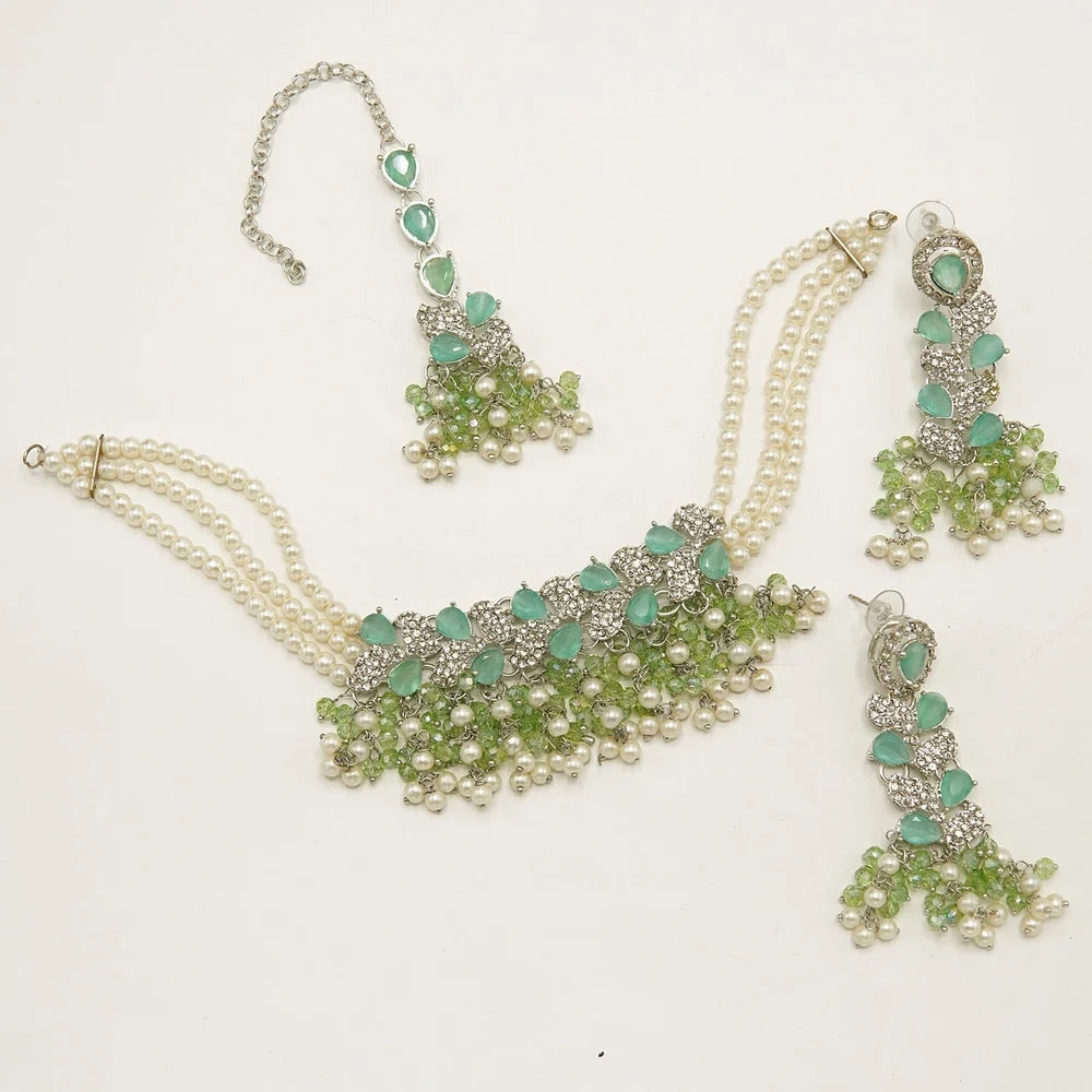 Sparkling Zircones Choker Set