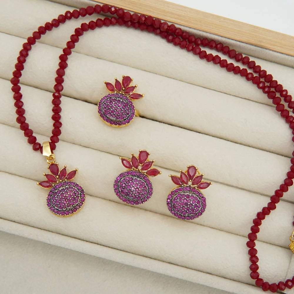 strawberry inspired AD locket set