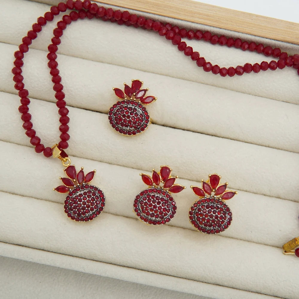 strawberry inspired AD locket set