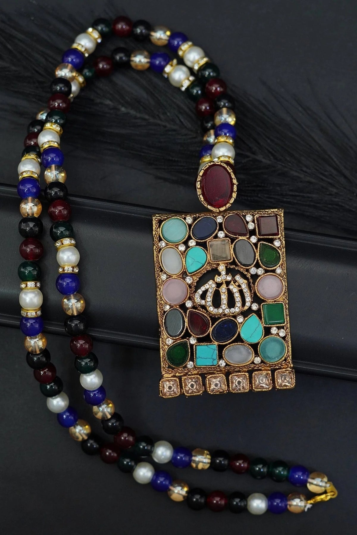 stunning turkish gemstone ALLAH multi mala