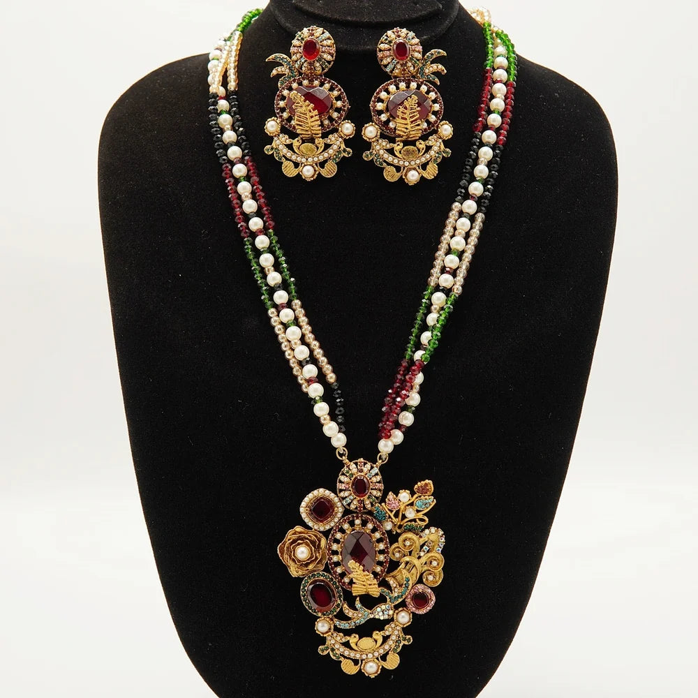 Haseen Turkish pendant long mala set